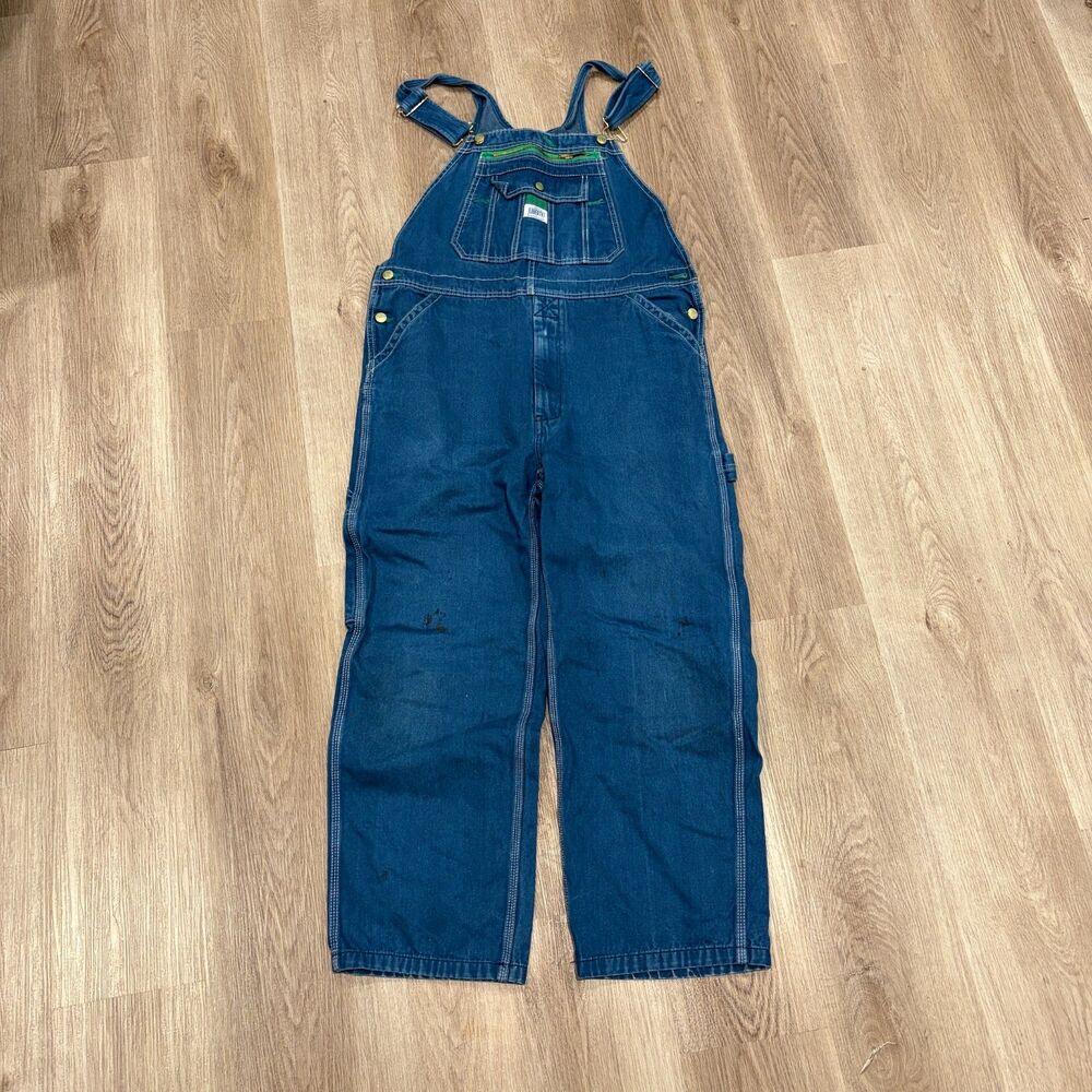 Vintage 90s Liberty Overalls Mens Size 36x27.5 Blue Denim Bib Workwear Overalls